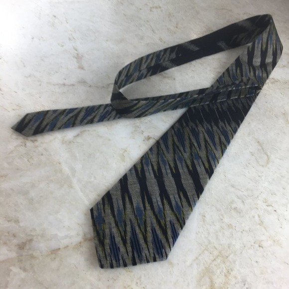 IVANO'S BLACK BLUE GRAY TIE - Picture 2 of 9